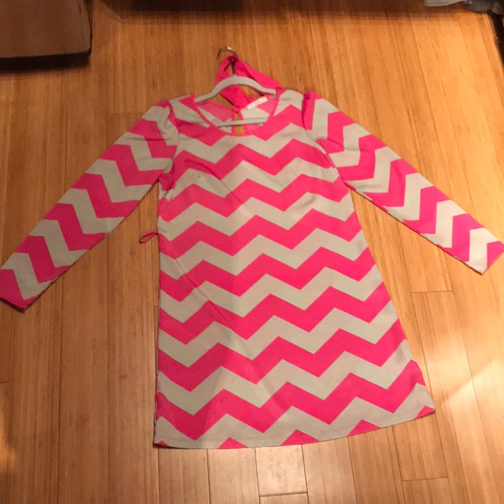Pink and grey dress